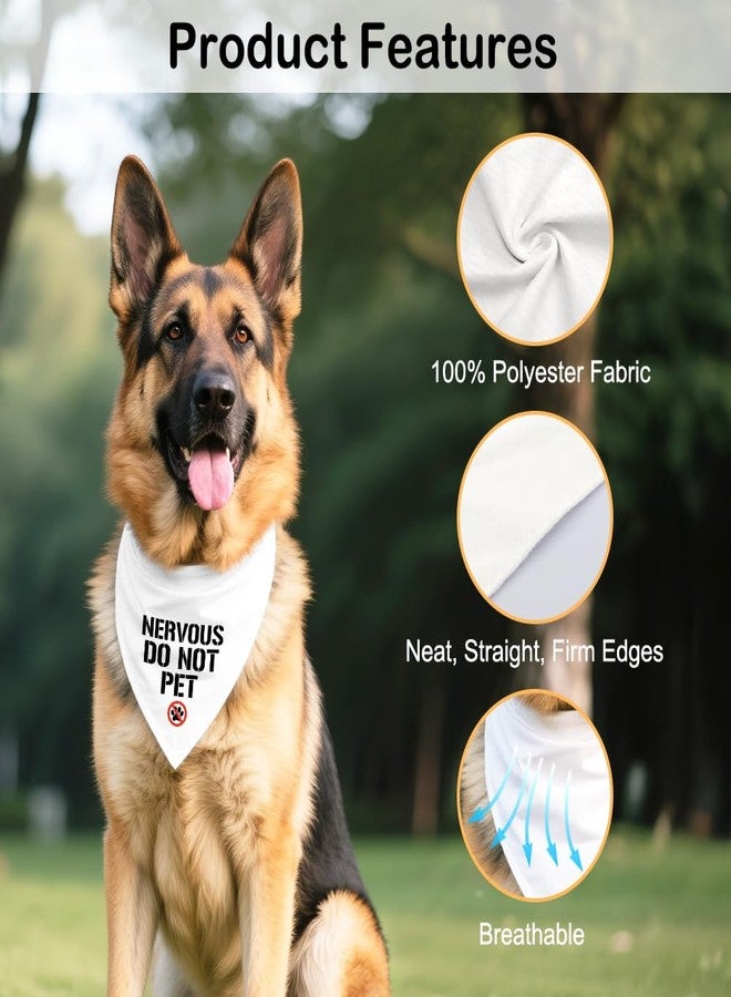 ZBBFSCSB Nervous Do Not Pet White Dog Bandana, Gifts for Nervous Dog Owner Lover, Puppy Scarf Photo Prop for Explore Outdoor Adventure Hiking Camping Mountain, Pet Safety Gifts for Shy Anxious Pup - Image 3